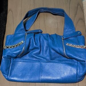 B Makowsky Blue Stuffed Handbag